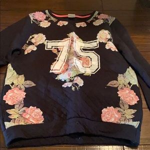 Zara black floral sweatshirt